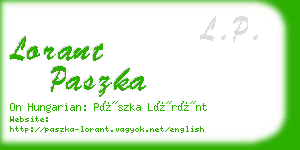 lorant paszka business card